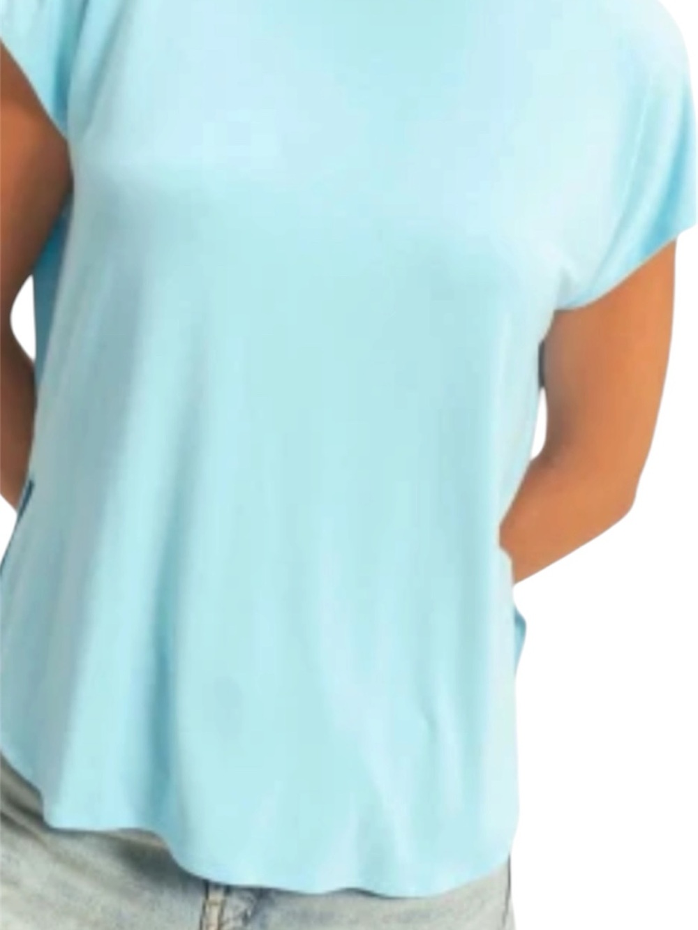 Chico's Pale Blue Short Sleeve Relaxed Tee Women's size 2X NWOT L397